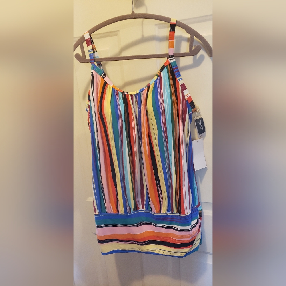COPY - NWT Plus Size Tankini Bathing Suit Top Size 18- loose and banded at the …
